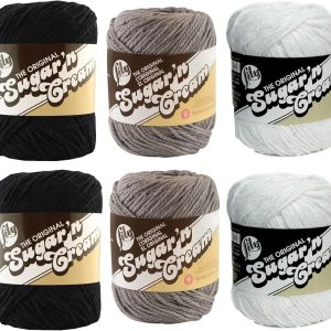 Lily Sugar n' Cream Variety Assortment 6 Pack Bundle 100 Percent Cotton Medium 4 Worsted (Multicolor)