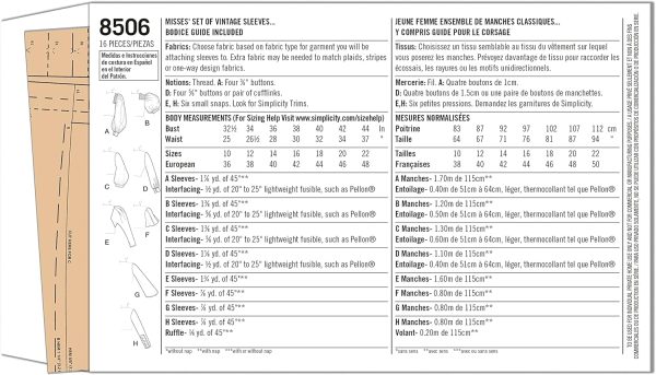 Simplicity Creative Patterns Sleeves for Tops, Vest, Jackets, Coats, A (10-12-14-16-18-20-22) - Image 2